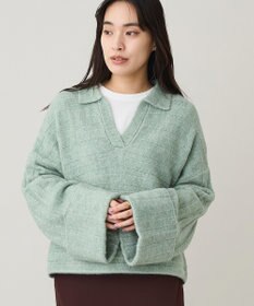 CRAFT STANDARD BOUTIQUE ロールアップ袖ショート丈ニットプルオーバー