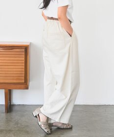 caqu FS linen relax pants コットンリネンリラックスワイドデニム