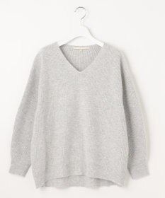 自由区 L 【洗える】シャイニールレックス Vネックニット