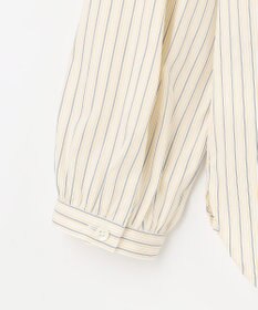 J.PRESS LADIES 【洗える】BEZ ドビーストライプ フリルネック ブラウス