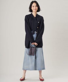 自由区 【洗える】シャイニーツイードニット アウター