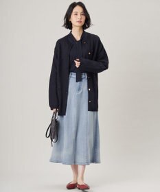 自由区 【洗える】シャイニーツイードニット アウター