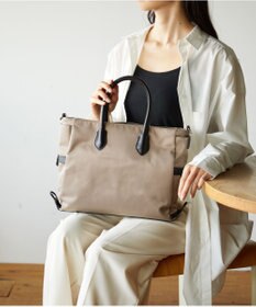 Y'SACCS ナイロン×リサイクルレザー　ホック2WAYトート　Sサイズ