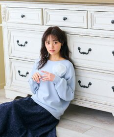 Feroux 【洗える】ローズコサージュ ダンボールプルオーバー