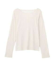 earth music&ecology ランダムチェーンリブバックレースプルオーバー