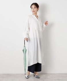 MOONBAT 【新色追加/耐風】ランバン オン ブルー 長傘 フラワー柄サテンジャガードプリント