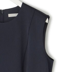 ICB 【洗える】 ストレッチハンマーサテン ノースリーブワンピース