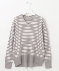 自由区 【XSサイズ～/洗える/セット着用可】ドライコットンハイゲージVネック ニット