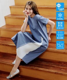 Tiaclasse 【UVケア・接触冷感】”あまラク” アシメプリーツカットソーワンピース