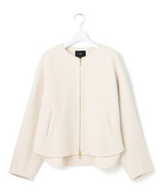 23区 L ウールライトリバー ノーカラー ショートコート