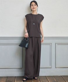 自由区 S 【セットアップ対応・接触冷感・UVケア・洗える】エアリーツイルノースリーブ ブラウス