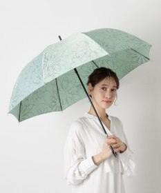 MOONBAT 【新色追加/耐風】ランバン オン ブルー 長傘 フラワー柄サテンジャガードプリント