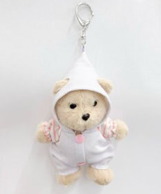 WEGO フードサロペくまちゃんぬいぐるみキーホルダー