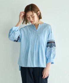 YECCA VECCA レース切替スキッパーブラウス