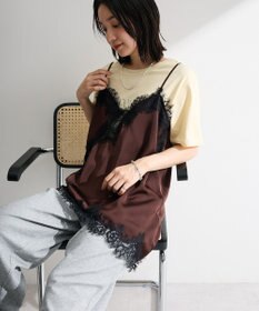 Green Parks レースドッキングサテンビスチェ