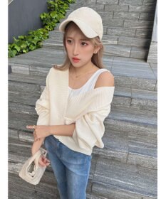 Green Parks ショート丈ミラノリブカーディガン