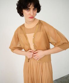 GRACE CONTINENTAL ラメシアードルマンニットカーディガン