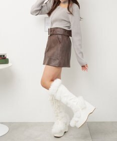 WEGO レースアップボリュームファーロングブーツ