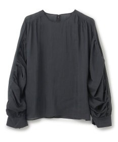 BEIGE， 【洗える】PAULINE / タックギャザーリネンボリュームブラウス