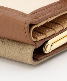 UNBILLION ペルケ perche トリミング配色外ガマ二つ折り財布
