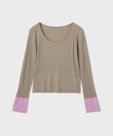 GRACE CONTINENTAL バイカラーリブニットトップ