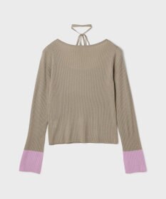 GRACE CONTINENTAL バイカラーリブニットトップ