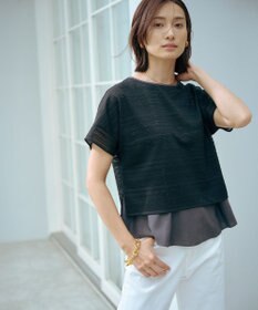 J.PRESS LADIES L 【WEB限定カラーあり・洗える】レースドッキング カットソー