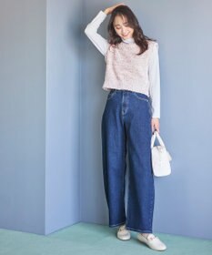 ANY SIS L 【前後着用可】リボンヤーン ベスト