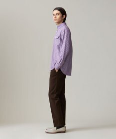 J.PRESS MEN 【KING SIZE】ギンガムチェック コットンネルジャージシャツ