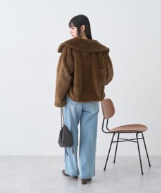 earth music&ecology ファーショートブルゾン