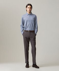 J.PRESS MEN 【KING SIZE】ギンガムチェック コットンネルジャージシャツ