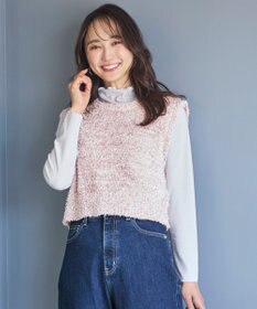 ANY SIS L 【前後着用可】リボンヤーン ベスト