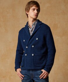 JOSEPH ABBOUD 【キングサイズ・イタリア糸使用】コットンリリヤーン ニット ジャケット