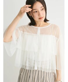 Green Parks ・ＳＵＧＡＲ　ＳＰＯＯＮ　チュールティアードブラウス