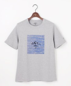 JOSEPH ABBOUD MOUNTAIN 【ゆったり】プレーティング天竺 リーフプリントアウトドア Tシャツ