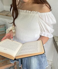 WEGO レースアップシャーリングブラウス