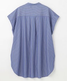 ANY 【洗濯機可】ラメストライプ半袖シャツブラウス