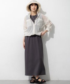 23区 【先行予約/見上愛さん着用】ナイロンコットンシアーボイル ドロストシャツ