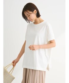 Green Parks インド綿 フレンチスリーブ前後差カットプルオーバー