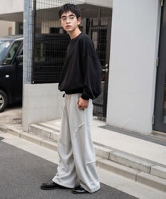 WEGO 【ユニセックス着用ITEM/ウエストゴム/MLサイズ展開】バルーン3Dスウェットパンツ