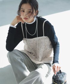 23区 リボンエンブロイダリー キャミソール ベージュ系