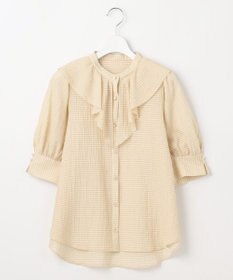 Feroux 【洗える】ラッフルフリル ブラウス