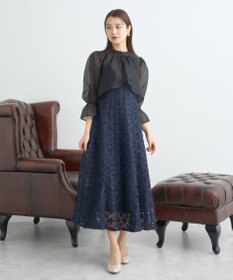 earth music&ecology SET2点シアーブラウス＋3Dレースワンピース