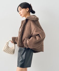 earth music&ecology リバーシブルフェイクムートンショートブルゾン