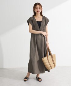 Green Parks フレンチスリーブレースアップジャンスカ