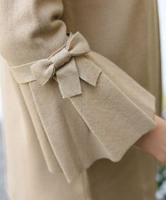 Tiaclasse L 【洗える】ミラノリブ編みのフレア袖ニットチュニック