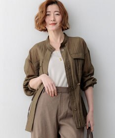 23区 【先行予約】リネンミックスシアースラブ ミリタリージャケット