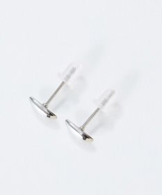 Phoebe 【金属アレルギー対応】メタルオーバルグレースピアス　シルバー/サージカルステンレス