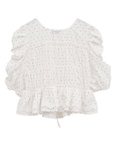 earth music&ecology レースティアードシャーリングブラウス