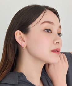 Phoebe 【金属アレルギー対応】メタルオーバルグレースピアス　シルバー/サージカルステンレス